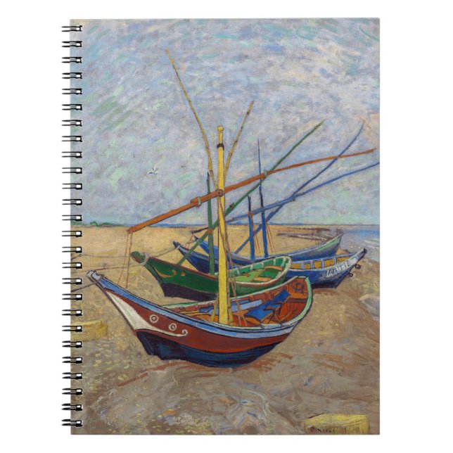 Caderno Espiral Vincent van Gogh - Barcos de Pesca na Praia (Frente)