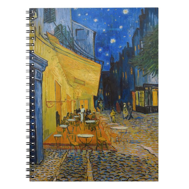 Caderno Espiral Vincent van Gogh - Cafe Terrace à Noite (Frente)