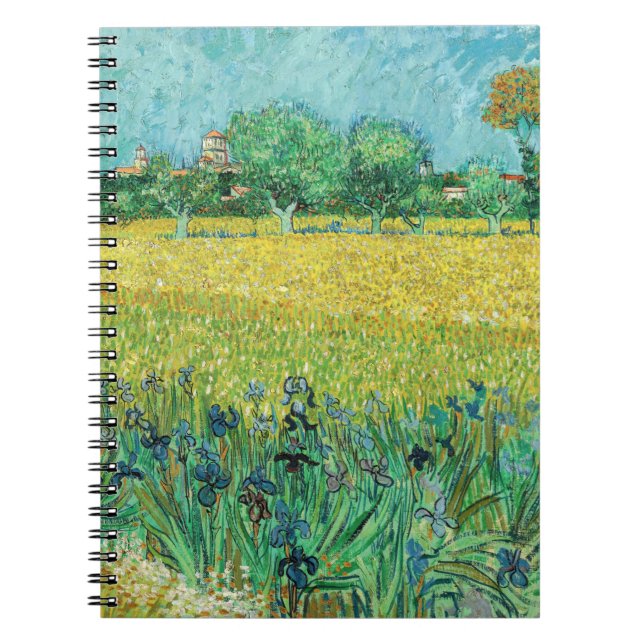 Caderno Espiral Vincent van Gogh - Campo com Íris perto de Arles (Frente)