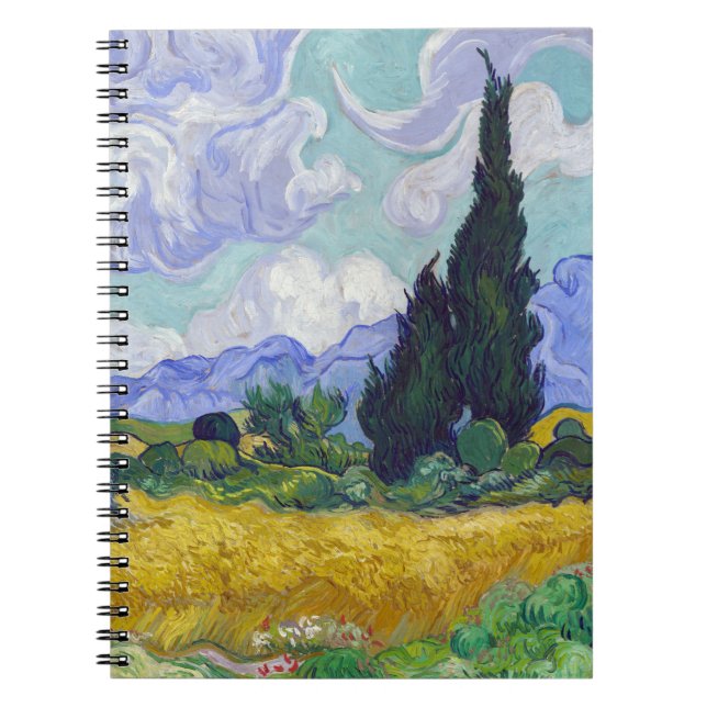 Caderno Espiral Vincent Van Gogh - Campo de Trigo com Cipras (Frente)