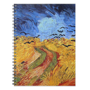 Caderno Espiral Vincent Van Gogh - Campo de Trigo com Corvos Preto