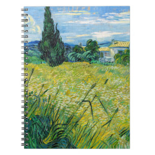 Caderno Espiral Vincent van Gogh - Campo de Trigo Verde com Cipres