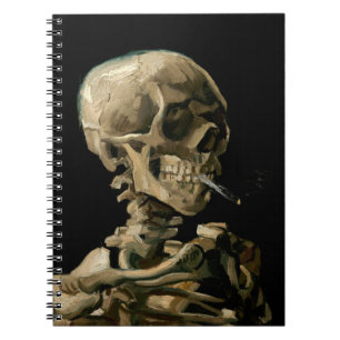 Caderno Espiral Vincent van Gogh - Crânio com cigarro queimado