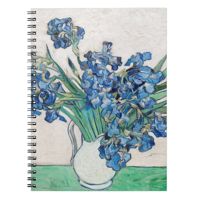 Caderno Espiral Vincent Van Gogh irrises. Impressionismo floral (Frente)