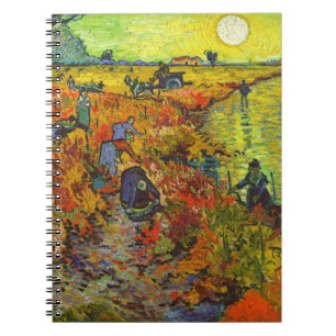 Caderno Espiral Vincent van Gogh - O Vineyard Vermelho