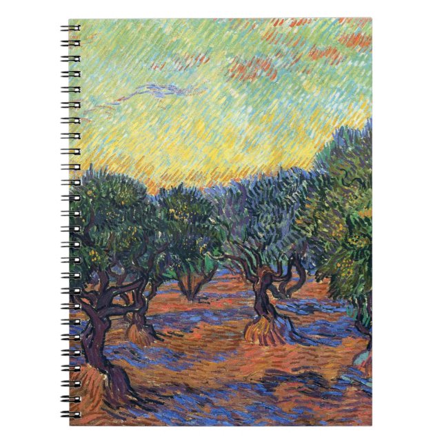 Caderno Espiral Vincent Van Gogh Olive Grove Impressionismo Arte (Frente)