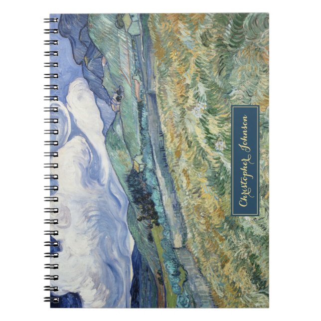 Caderno Espiral Vincent Van Gogh Paisagem Arte Antiga Monogramada (Frente)