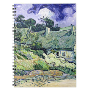 Caderno Espiral Vincent van Gogh Thatched casas de campo em
