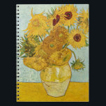 Caderno Espiral Vincent Van Gogh - Vase com Doze Girassóis<br><div class="desc">Vase com Doze girassóis / Vase avec douze tournesols - Vincent Van Gogh,  agosto de 1888 - Sunflower 1888 terceira versão (F456)</div>