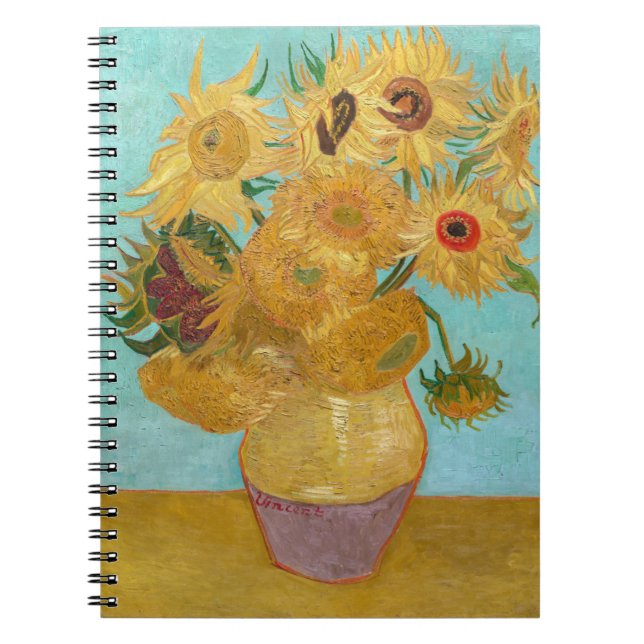 Caderno Espiral Vincent Van Gogh - Vase com Doze Girassóis (Frente)