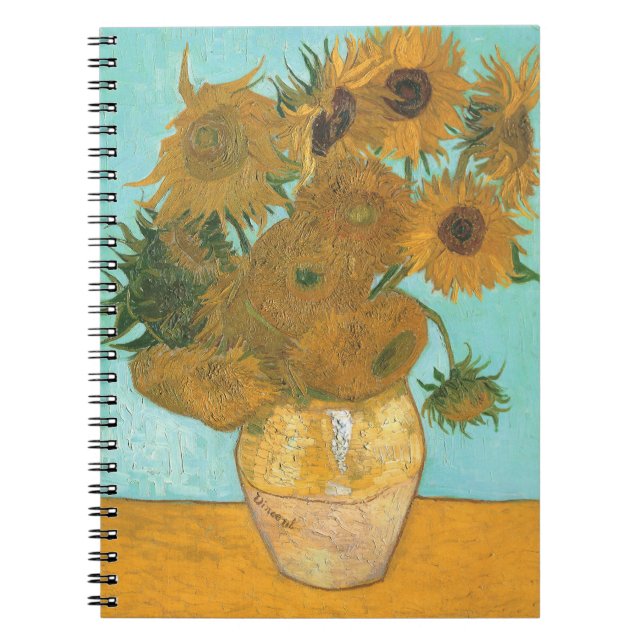 Caderno Espiral Vincent van Gogh - Vase com Doze Girassóis (Frente)