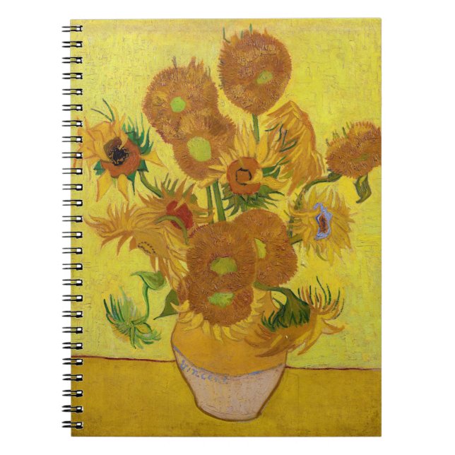 Caderno Espiral Vincent van Gogh - Vase com Quinze Girassóis (Frente)