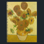 Caderno Espiral Vincent van Gogh - Vase com Quinze Girassóis<br><div class="desc">Vase com Quinze Girassóis / Vase avec quinze Tornesols - Vincent Van Gogh,  agosto de 1888 - Girassóis versão 1888 (F454)</div>