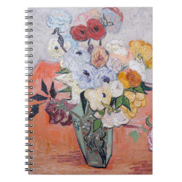 Caderno Espiral Vincent van Gogh - Vase com Rosas e Anêmonas
