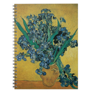 Caderno Espiral Vincent van Gogh - Vaso com Íris Fundo Amarelo