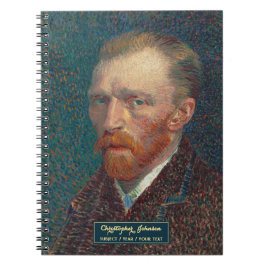 Caderno Espiral Vincent Van Gogh Vintage Art Dourado Monograma Ske