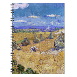Caderno Espiral Vincent van Gogh - Wheat Stacks with Reapers