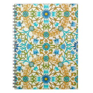 Caderno Espiral Vinha por William Morris, Arte Têxtil Vintage