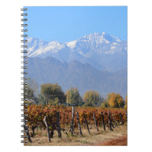Caderno Espiral Vinhedos na queda de Mendoza, Argentina