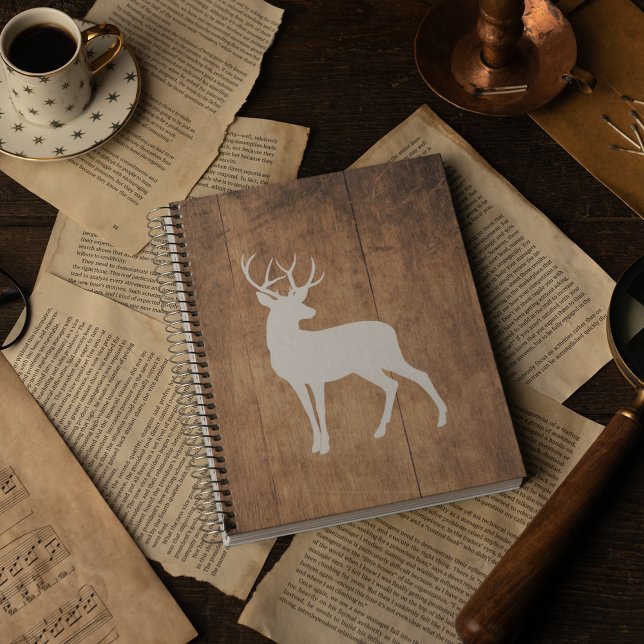 Caderno Espiral Vintaga Beauty Wood & Deer (Criador carregado)