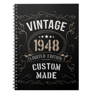Caderno Espiral Vintage 1948 Limited Edition Personalizada
