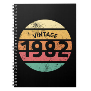 Caderno Espiral Vintage 1982 aniversário de 40 anos Incrível Retro