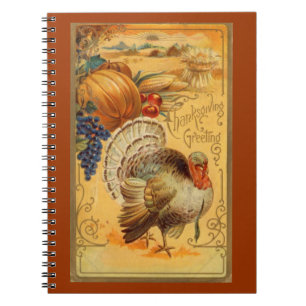 Caderno Espiral Vintage Ação de Graças Saudação