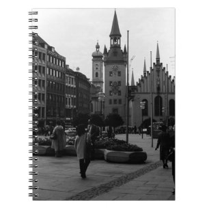 Caderno Espiral Vintage Alemanha Munique Church Marienplatz 1970