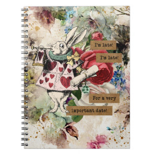 Caderno Espiral Vintage Alice no País das Maravilhas