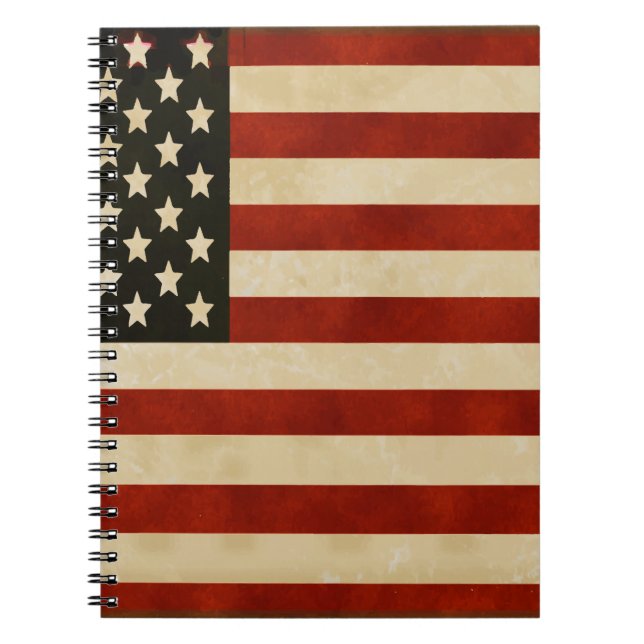 Caderno Espiral Vintage American Flag GIFTS (Frente)