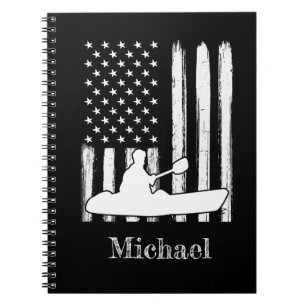 Caderno Espiral Vintage American Flag Kayak