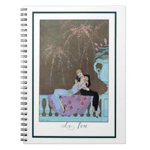 Caderno Espiral Vintage Art Deco Fireworks Le Feu, George Barbier
