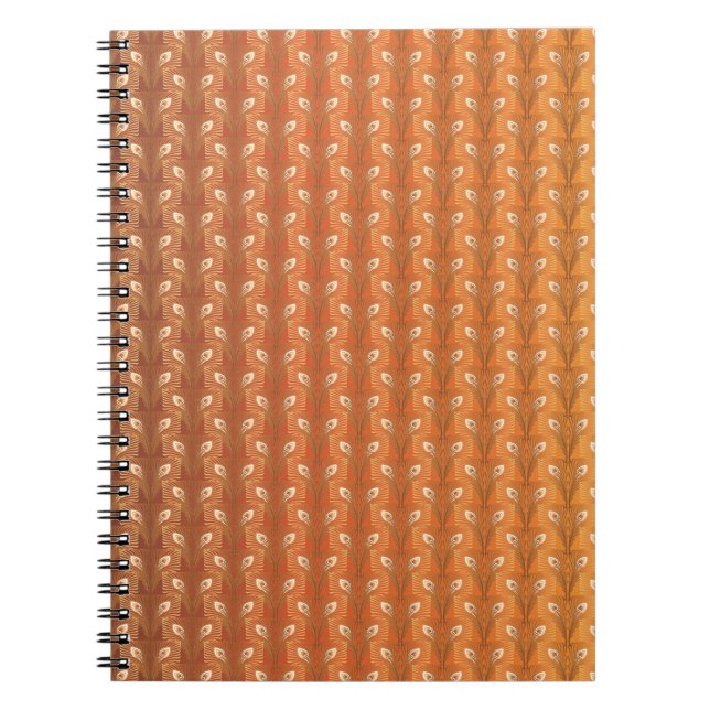 Caderno Espiral Vintage art deco gold paciock (Frente)