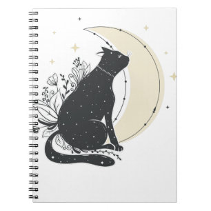 Caderno Espiral Vintage Art Moon Cat