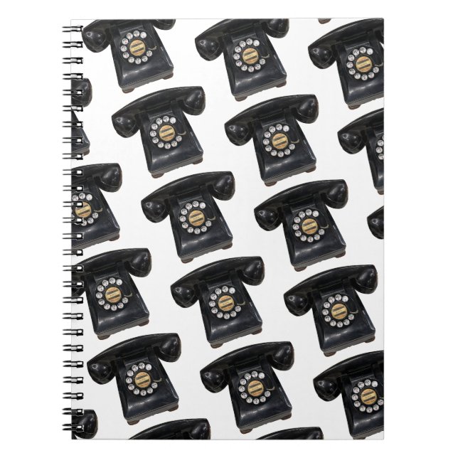 Caderno Espiral Vintage Black Rotular Phone (Frente)