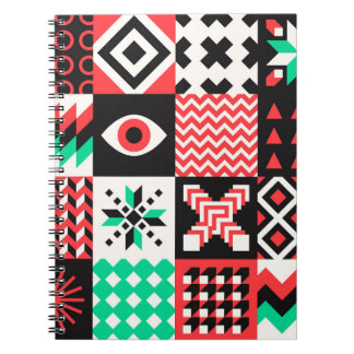 Caderno Espiral Vintage Block Shapes Abstrato Fundo.