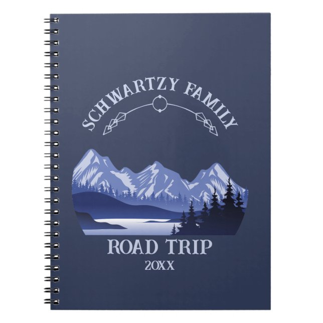 Caderno Espiral Vintage Blue Mountain Lake Sunset (Frente)
