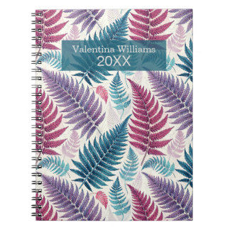 Caderno Espiral Vintage Botanical Fern Monogram
