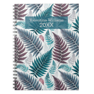 Caderno Espiral Vintage Botanical Fern Monogram