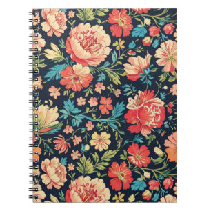 Caderno Espiral Vintage Botanical Garden Floral - Azul