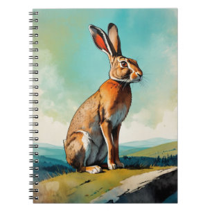 Caderno Espiral Vintage Bunny Hare   Diário para notebook
