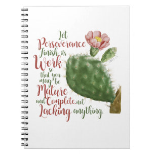Caderno Espiral Vintage Cactus de J P Redouté ilustrado