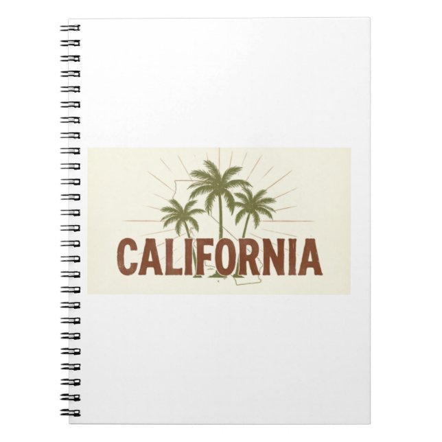 Caderno Espiral Vintage California Sweatshirt | Retro Palm Tree St (Frente)