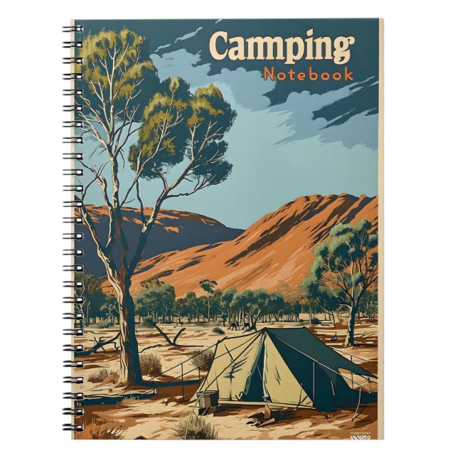 Caderno Espiral Vintage Camping Outback Austrália (Frente)