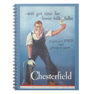 Caderno Espiral Vintage Chesterfield Cigarettes Anúncio