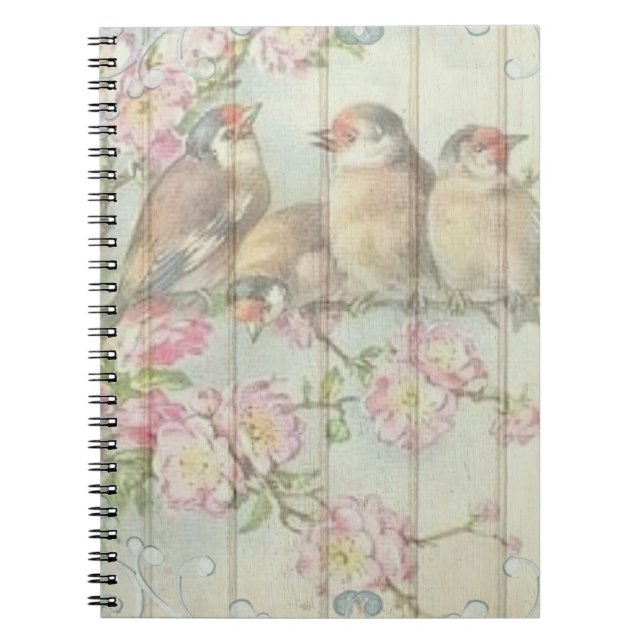 Caderno Espiral Vintage Chique Floral Faded (Frente)