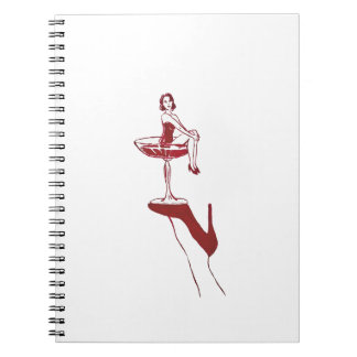 Caderno Espiral Vintage Cocktail Glass Pinup Notebook