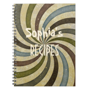 Caderno Espiral Vintage colores receita espiral retrô