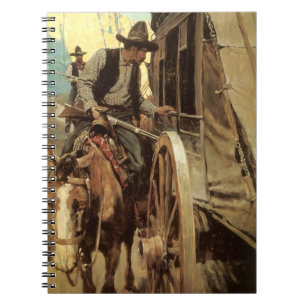 Caderno Espiral Vintage Cowboys, The Admirable Outlaw por NC Wyeth