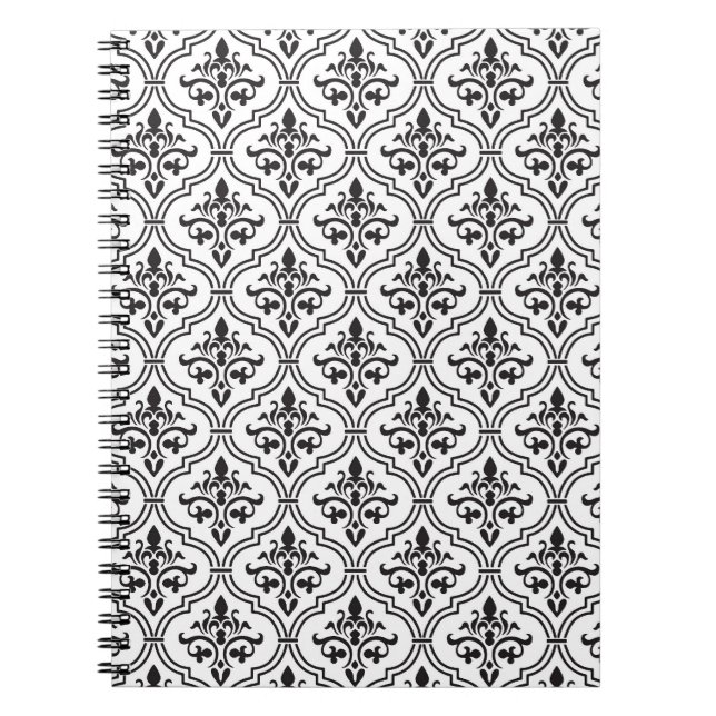 Caderno Espiral Vintage Damask Seamless Classic Design (Frente)